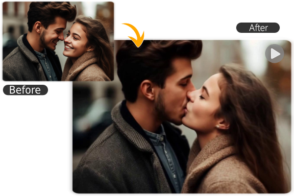 Turn Couple Group Photo into French Kiss Video